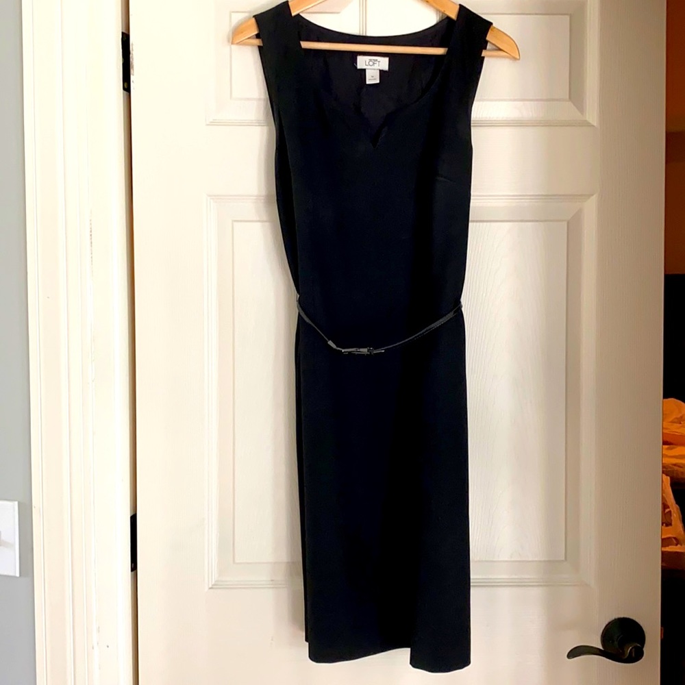 Ann Taylor Loft black sleeveless pencil dress